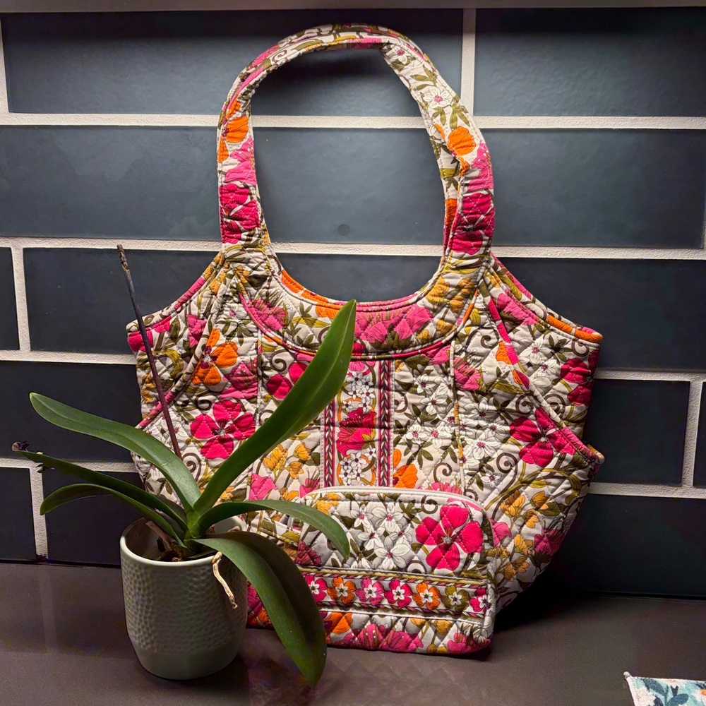 NWOT Vera Bradley Pink Tea Garden Tote